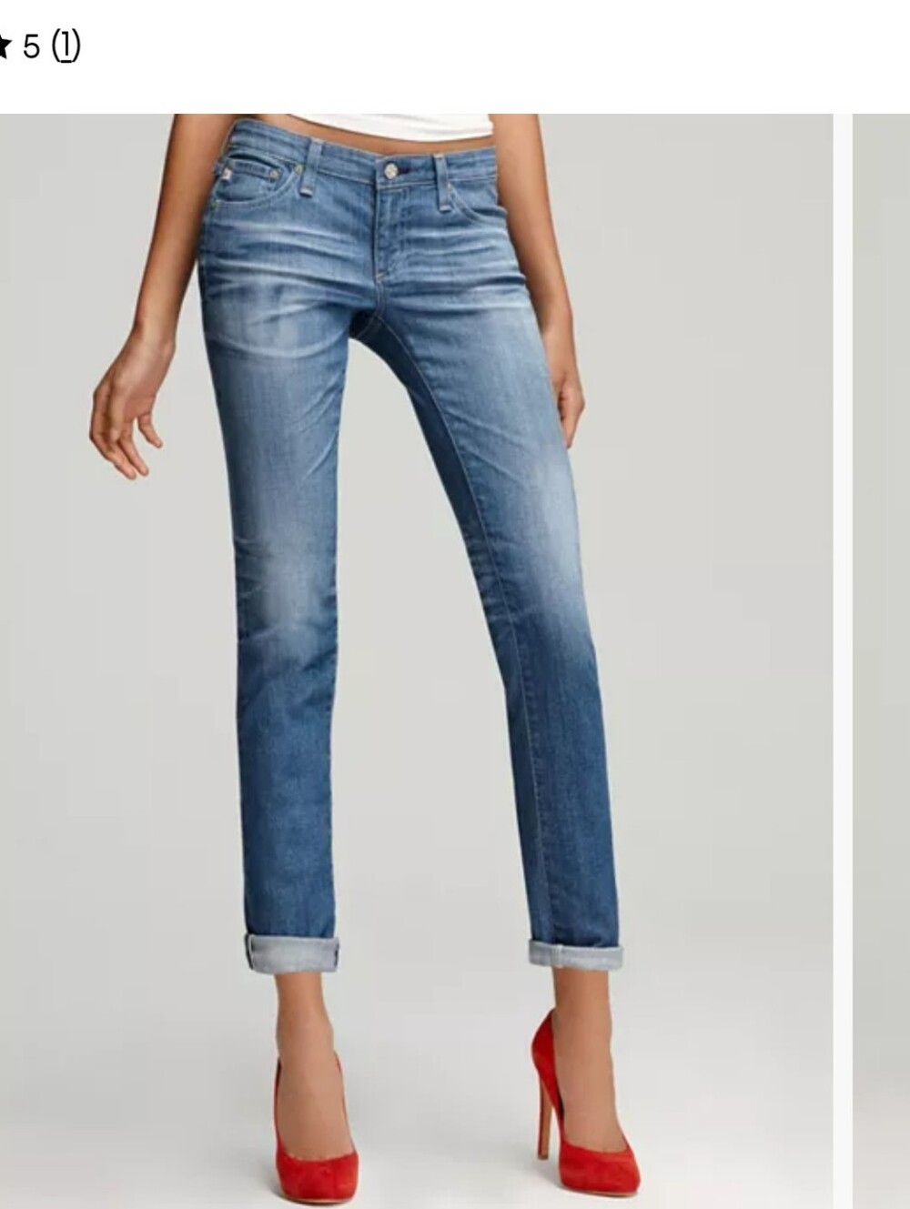 AG Stilt Roll Up Cigarette Roll Up Jean in Medium Blue | Sz30 | EUC